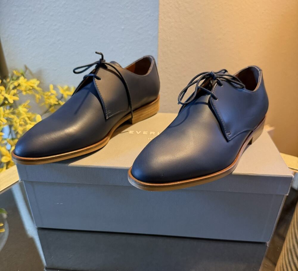 Everlane The Modern Women’s Oxford’s Lace Up Leather Navy Blue Size 6